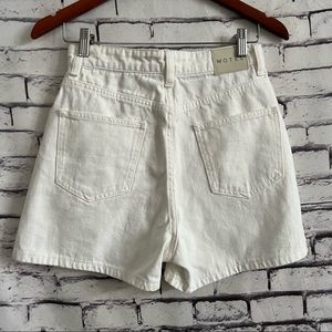 Motel Rocks Denim Mom Denim Shorts in White, Size XS